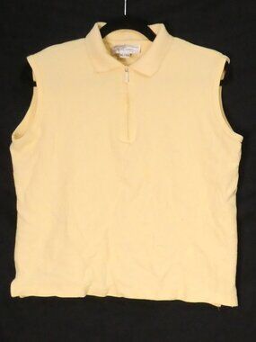 IMAGINATION By Amber Sleeveless 1/4 Zip Yellow Polo Top - Yellow XL